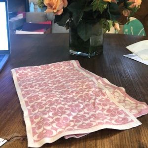 Coach piink and cream logo scarf